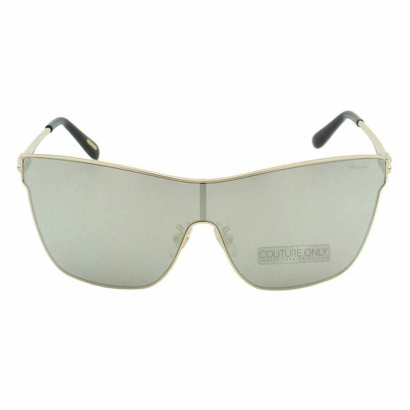 New Chopard Women Shield Sunglasses Pale Gold Frame Gray Mirrored Lens SCH-C20S - Picture 6 of 14